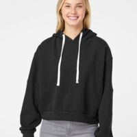 Women's Sueded Fleece Crop Hooded Sweatshirt Thumbnail