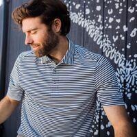 Cutter & Buck Virtue Eco Pique Stripe Recycled Mens Big and Tall Polo Thumbnail