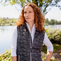 Cutter & Buck Rainier PrimaLoft Womens Eco Insulated Full Zip Printed Puffer Vest Thumbnail