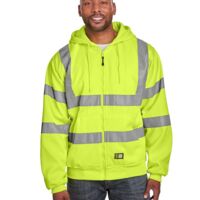 Men's Berne Hi-Vis Class 3 Lined Hooded Sweatshirt Thumbnail