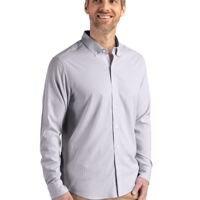 Cutter & Buck Skyline Epic Confidence Recycled Pinstripe Mens Big & Tall Long Sleeve Dress Shirt Thumbnail
