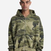 Unisex Garment-Dyed Cropped Full-Zip Hooded Sweatshirt Thumbnail