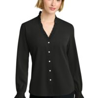 Women's Long Sleeve Ruffle Collar Blouse Thumbnail