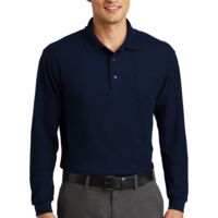 Long Sleeve Silk Touch Polo with Pocket Thumbnail