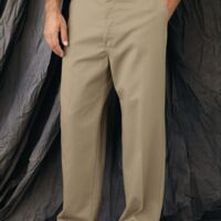 Men's Plain Front Casual Cotton Pants Thumbnail