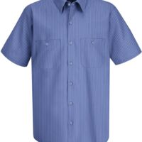Men's Industrial Stripe Short Sleeve Work Shirt Thumbnail