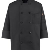 Ten Pearl Button Black Chef Coat Thumbnail