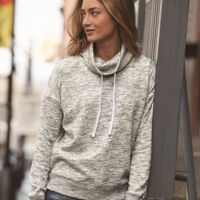 Women’s Mélange Fleece Cowl Neck Sweatshirt Thumbnail
