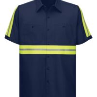 Men's Enhanced Visibility Short Sleeve Cotton Work Shirt Thumbnail