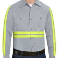 Men's Tall Enhanced Visibility Long Sleeve Cotton Work Shirt Thumbnail