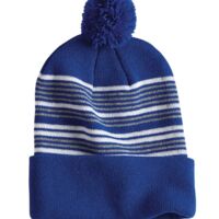 12" Striped Pom-Pom Cuffed Beanie Thumbnail
