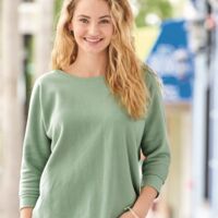 Women's Lounge Fleece Dolman Crewneck Sweatshirt Thumbnail