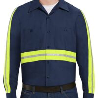 Men's Tall Industrial Enhanced-Visibility Long Sleeve Work Shirt Thumbnail