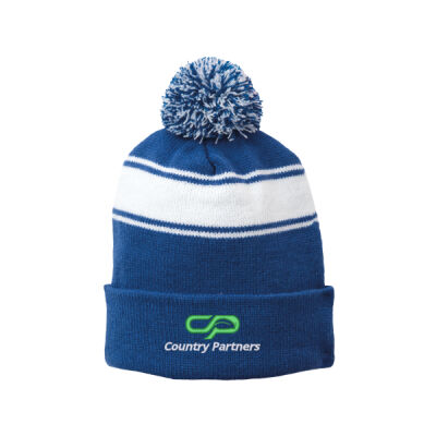 Stripe Pom Pom Beanie Thumbnail